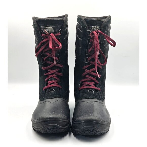 The North Face Women's Black Purple Thermoball Utility Winter Boots Sz 8.5 3012 - Picture 7 of 15